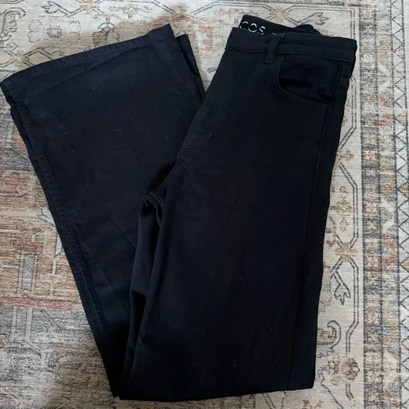COS Black Flare Pants Women’s Size 25 Tailored Wide Leg High Waist Minimalist - Picture 15 of 16